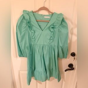Karlie Light Green Ruffle dress
